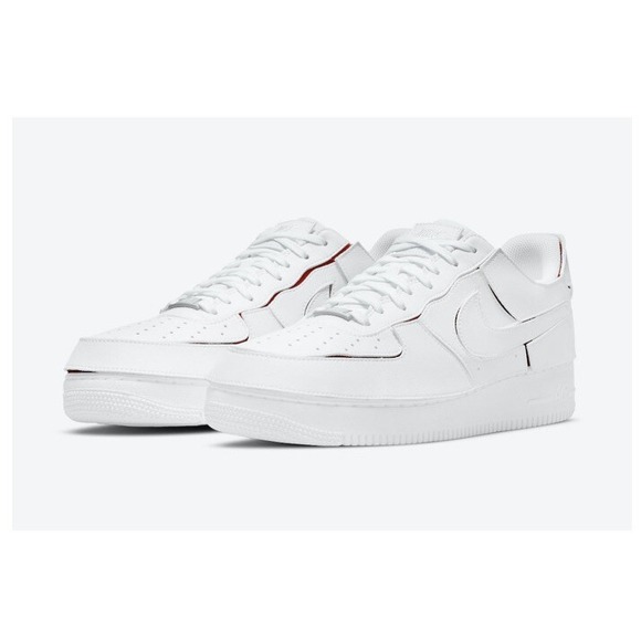 Nike Air Force One AF1 Low White Red Trim Shoes DC9895-100 Men's Size 7 NEW
